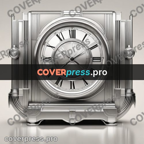 Art deco illustration: mantel clock with a round face