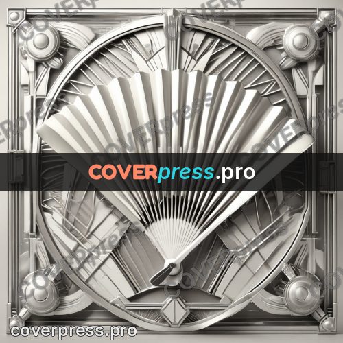 Art deco illustration: open fan inside a circle