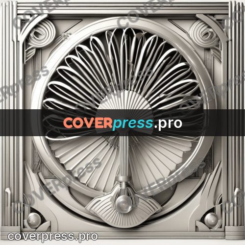 Art deco illustration: open fan inside a circle