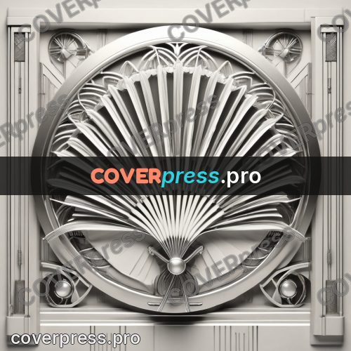 Art deco illustration: open fan inside a circle