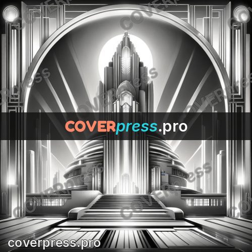 Art deco illustration: domed pavilion in the city
