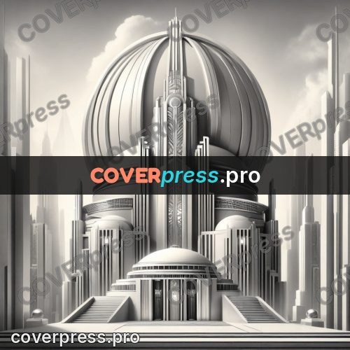 Art deco illustration: domed pavilion in the city