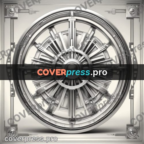 Art deco illustration: round machine with blades