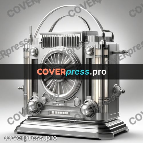 Art deco illustration: radio set with a round grille