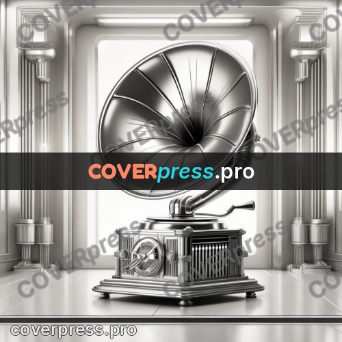 Art deco illustration: gramophone with a horn