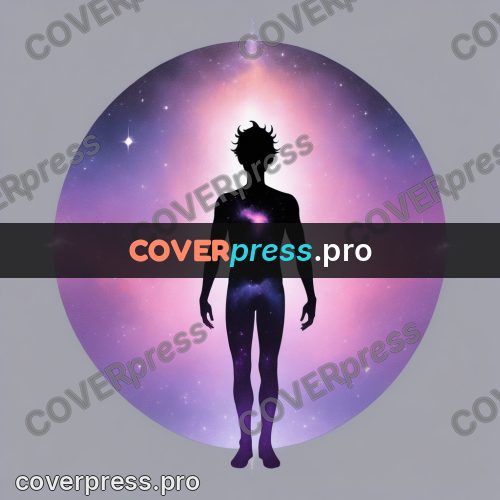 Silhouette poster: figure with a starry body