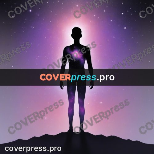Silhouette poster: figure with a starry body