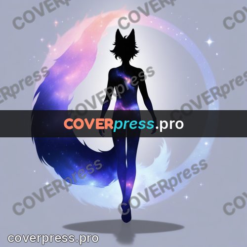 Silhouette poster: figure with a fluffy tail