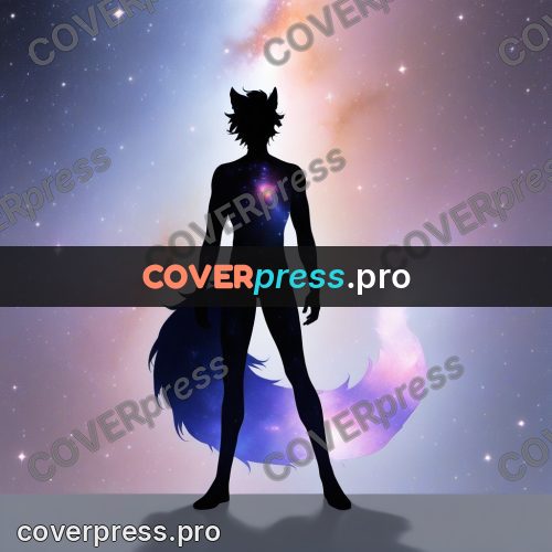 Silhouette poster: figure with a fluffy tail