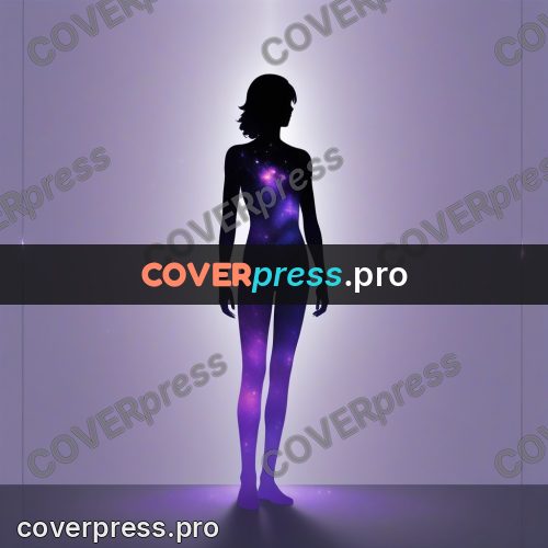 Silhouette poster: figure in violet glow