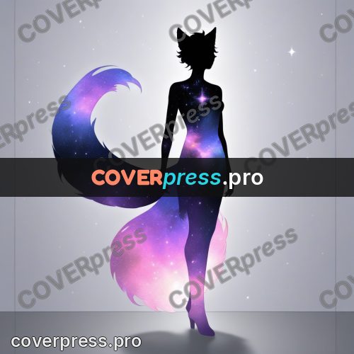 Silhouette poster: figure with a tail stepping