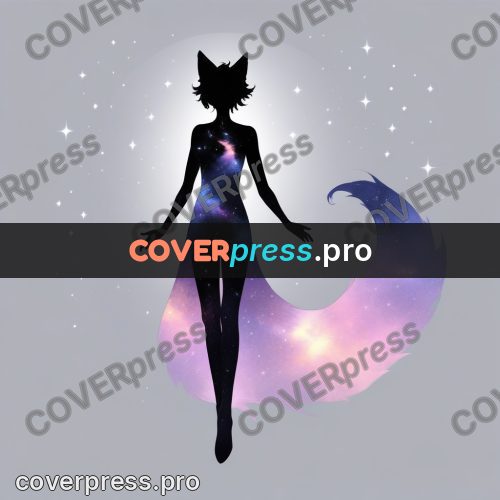 Silhouette poster: figure with a tail stepping