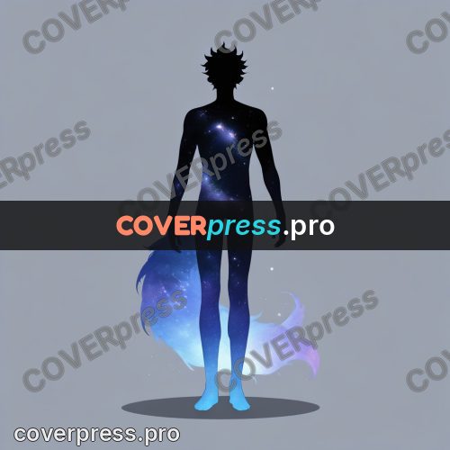 Silhouette poster: figure with a star river