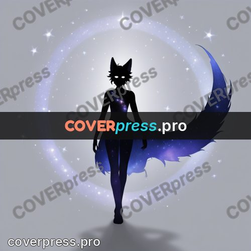 Silhouette poster: figure with a long curved tail