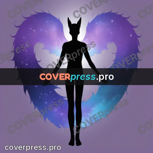 Silhouette poster: figure with nebula wings