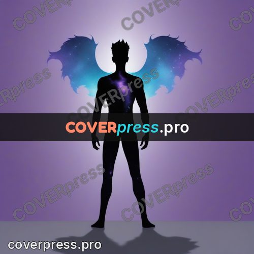 Silhouette poster: figure with nebula wings