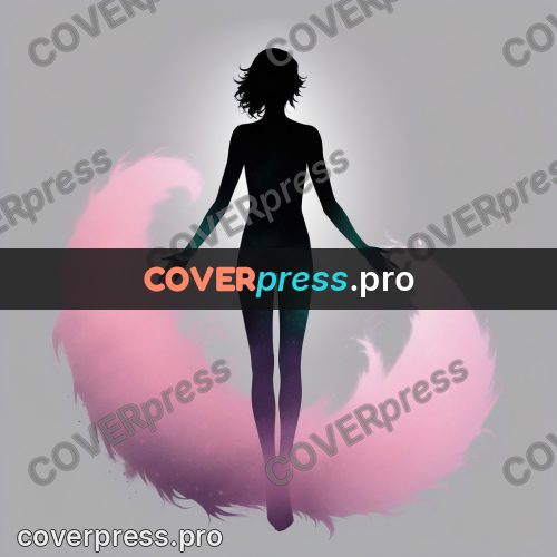Silhouette poster: figure with a pink misty tail