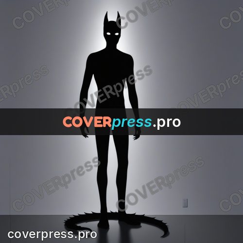 Silhouette poster: black figure with pointed ears