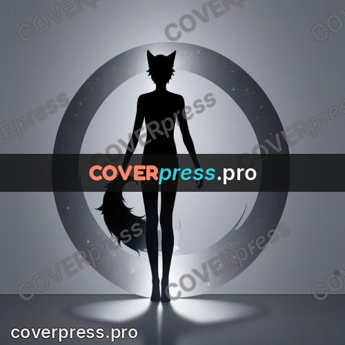 Silhouette poster: black figure with pointed ears