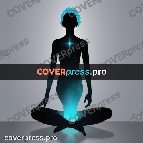 Silhouette poster: figure with a turquoise glow