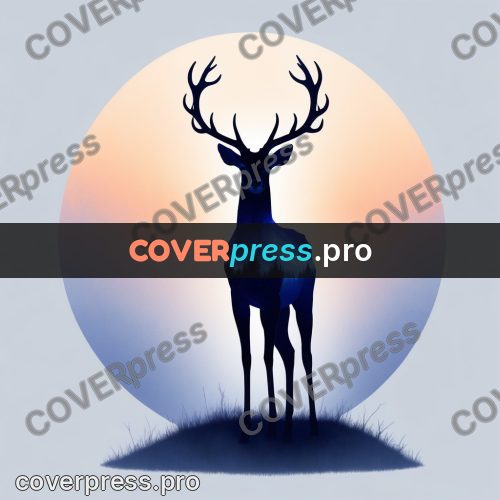Silhouette poster: deer with branching antlers