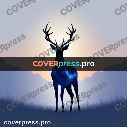 Silhouette poster: deer with branching antlers