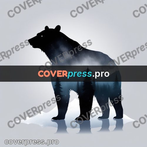 Silhouette poster: bear with a forest inside