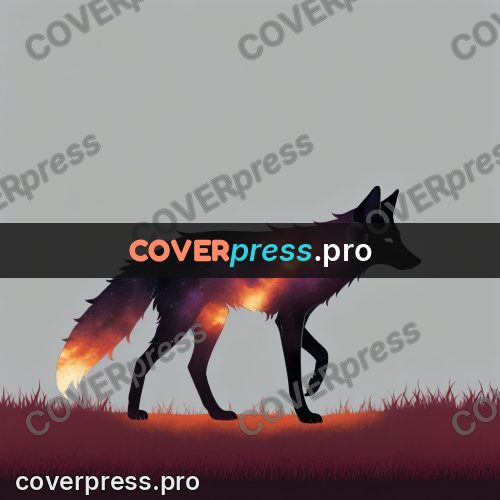 Silhouette poster: fox with fire inside