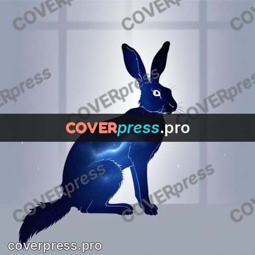 Silhouette poster: hare with raised ears