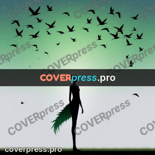 Silhouette poster: birds above a pale field
