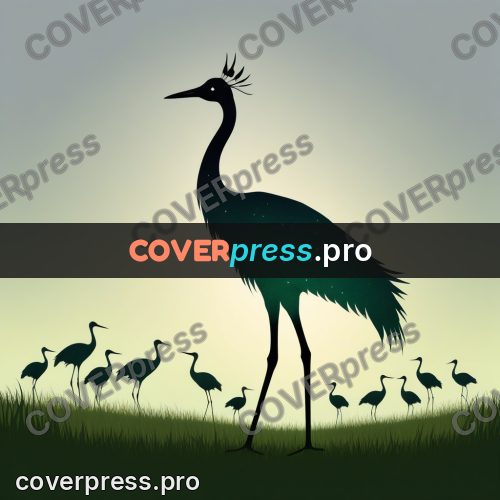 Silhouette poster: birds above a pale field