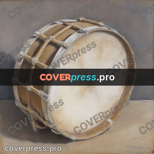 Soft pastel painting: drum with a tight drumhead