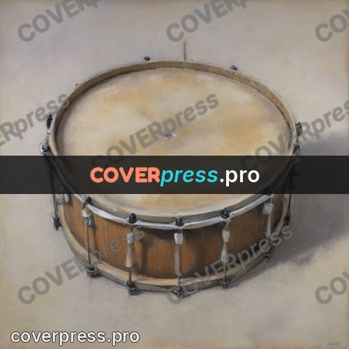Soft pastel painting: drum with a tight drumhead