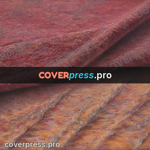 Soft pastel painting: folds of crimson cloth