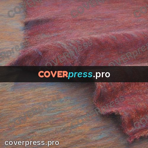 Soft pastel painting: folds of crimson cloth