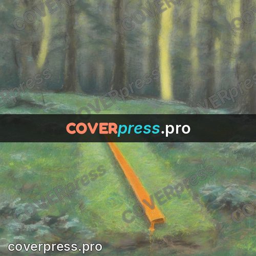 Soft pastel painting: measuring tool on forest moss