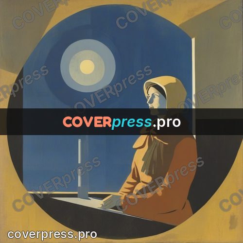 Soviet style illustration: woman at the instruments