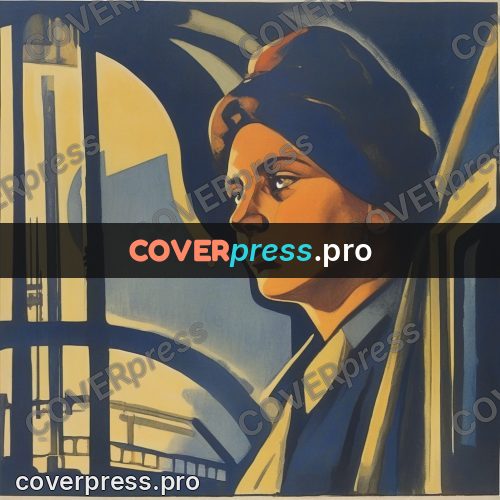 Soviet style illustration: woman at the instruments