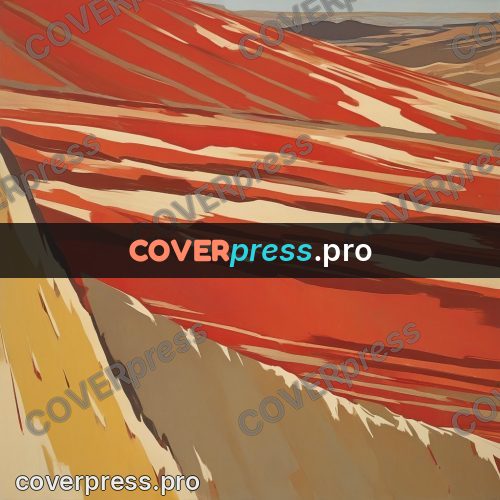 Soviet style illustration: red slopes in wide bands