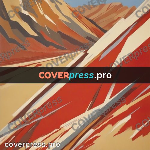 Soviet style illustration: red slopes in wide bands