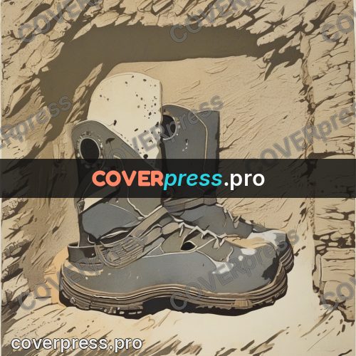 Soviet style illustration: work boot with laces