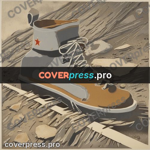 Soviet style illustration: work boot with laces