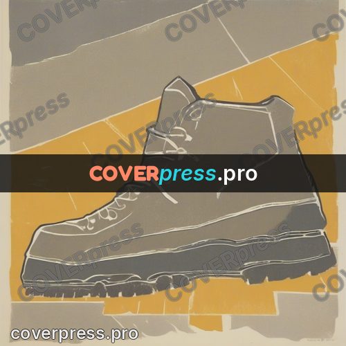 Soviet style illustration: work boot with laces