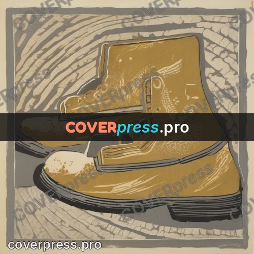 Soviet style illustration: work boot with laces