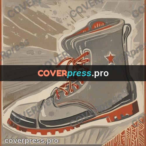 Soviet style illustration: work boot with laces