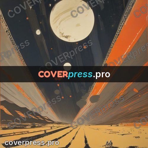Soviet style illustration: road across a rust plain