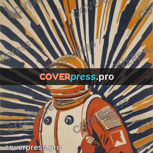 Soviet style illustration: cosmonaut in a helmet