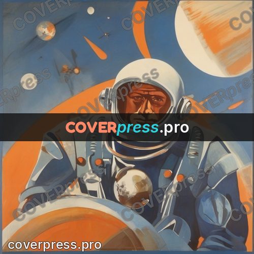 Soviet style illustration: portrait of a cosmonaut