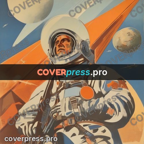 Soviet style illustration: portrait of a cosmonaut