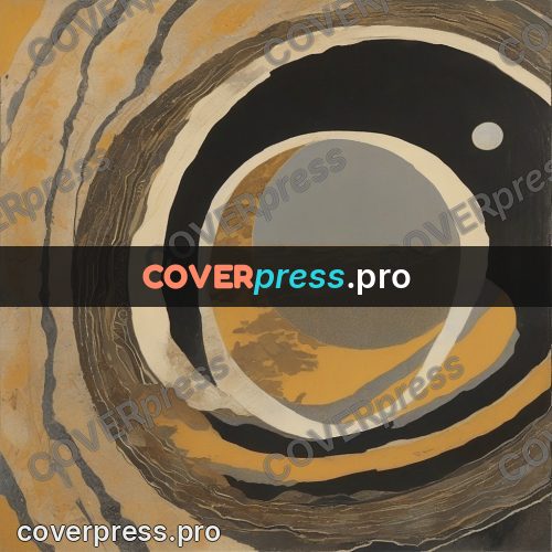 Soviet style illustration: circles on a dark ground